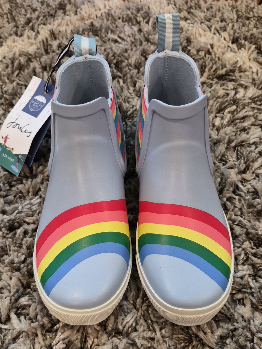 Joules Rainbow Ankle Rain Boots